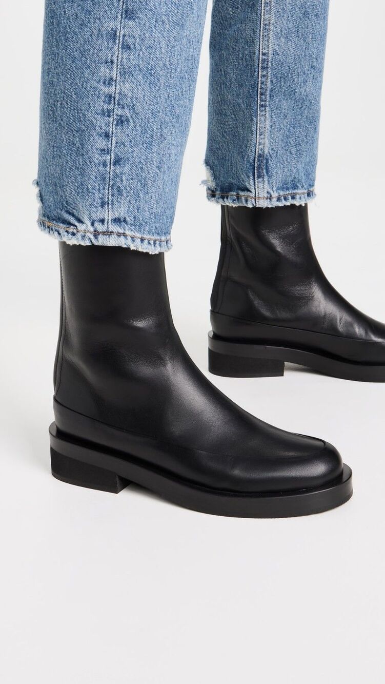 $695 Mansur Gavriel Marion Mid Calf Boots Black Leather Portugal US9.5 EU40 READ
